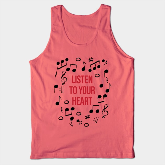 Music - Listen to your Heart Tank Top by JenPolegattoArt